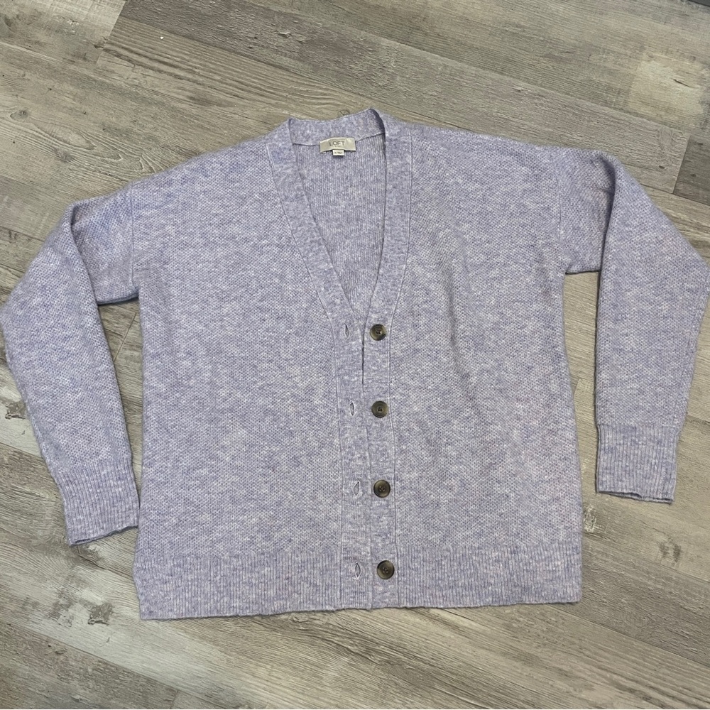 LOFT Purple Cardigan Sweater